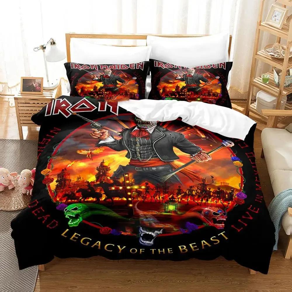 Heavy Metal Anime Duvet Cover Set for Adults Boys Bedroom Bedding Set Queen King Size Luxury Boys Bedding Set