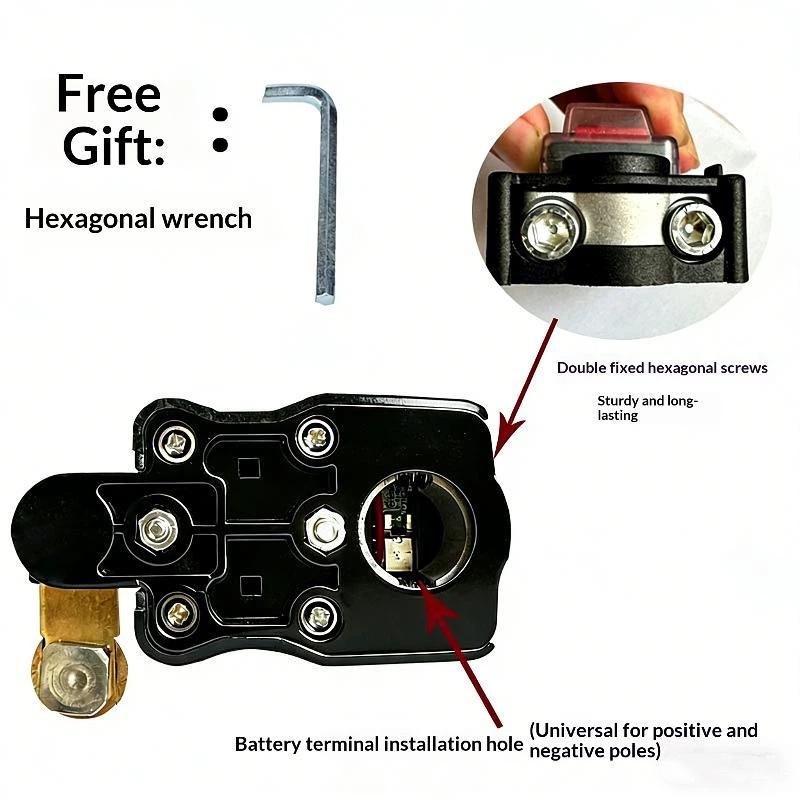 Car Battery Disconnect Switch With Digital Voltage Display 12V 24V Universal Heavy Duty Master Power Cut Off Switch