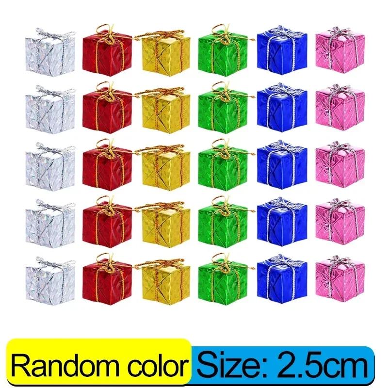 

Mini Foam Gift Box Xmas Ornaments for Christmas Tree Colorful Small Present Boxes Hanging Pendants New Year Party Decorations 12PCS