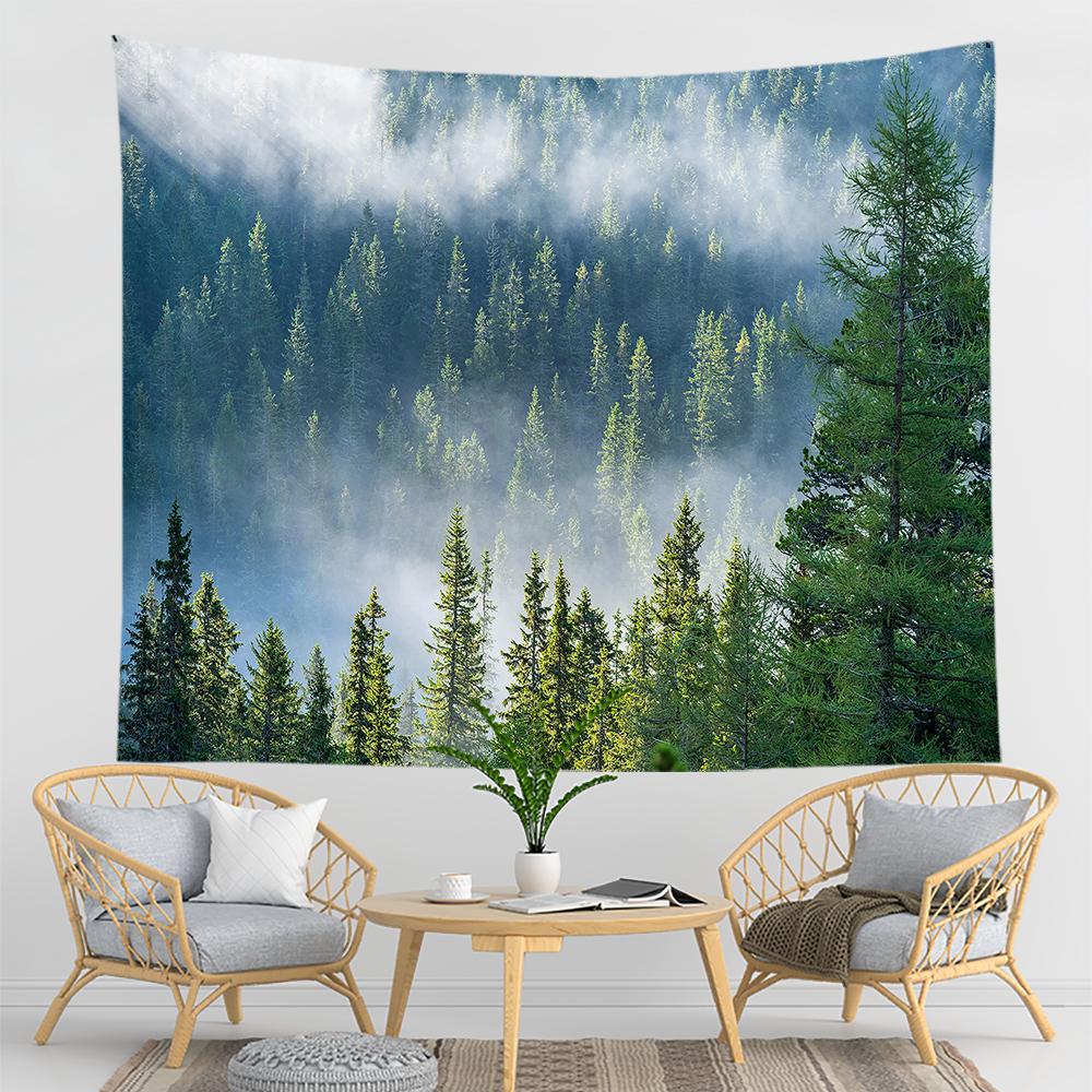 Mountain Psychedelic Tapestry Forest Wall Hanging Bohemian Witchcraft Dorm Decor