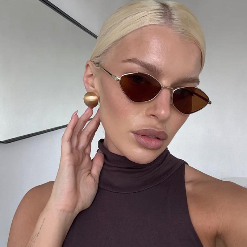 Protective Glasses 3pcs Fashion Metal Polygon Frame Sunglasses Personalized Black Lens Design Glasses UV Protection Eyeglasses