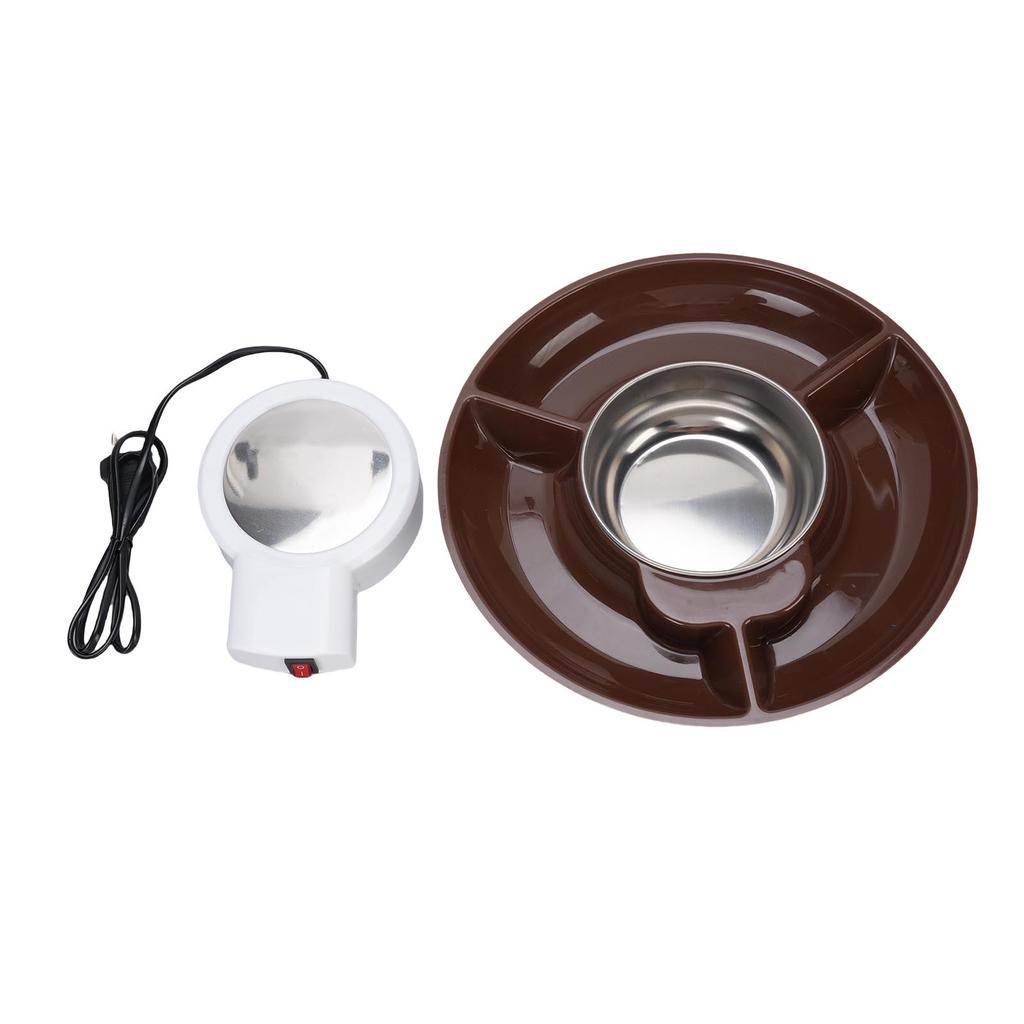 Electric Chocolate Melting Pot Stainless Steel 25W Chocolate Fondue Pot Set for Dipping Drizzling Decorating