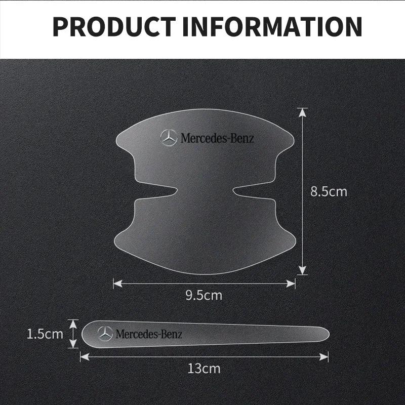 JCG1 8PCS Car Door Handle Bowl Scratch Protective Stickers For Mercedes Benz W124 W140 W163 W202 W203 W204 W205 CLA CLK CLS GLA GLC