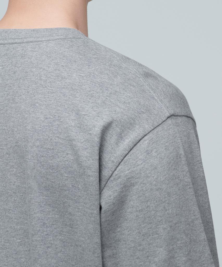 MUSINSA STANDARD Layered Crew Neck Long Sleeve T-Shirt_Long Length [Medium Gray]