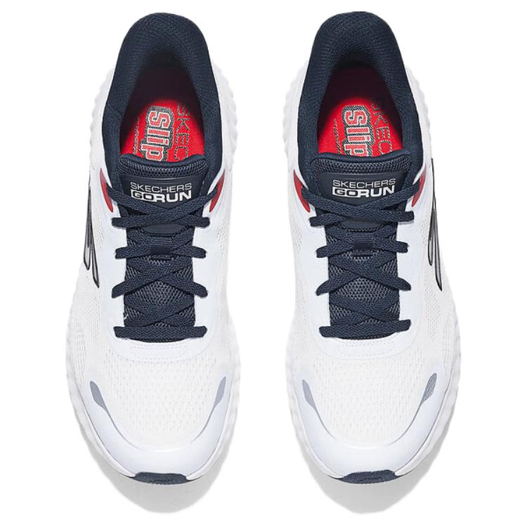 Skechers Go Run Now Comfortable Versatile Fabric Low Top Running Shoes Men Sneaker White Blue 220392-WNV