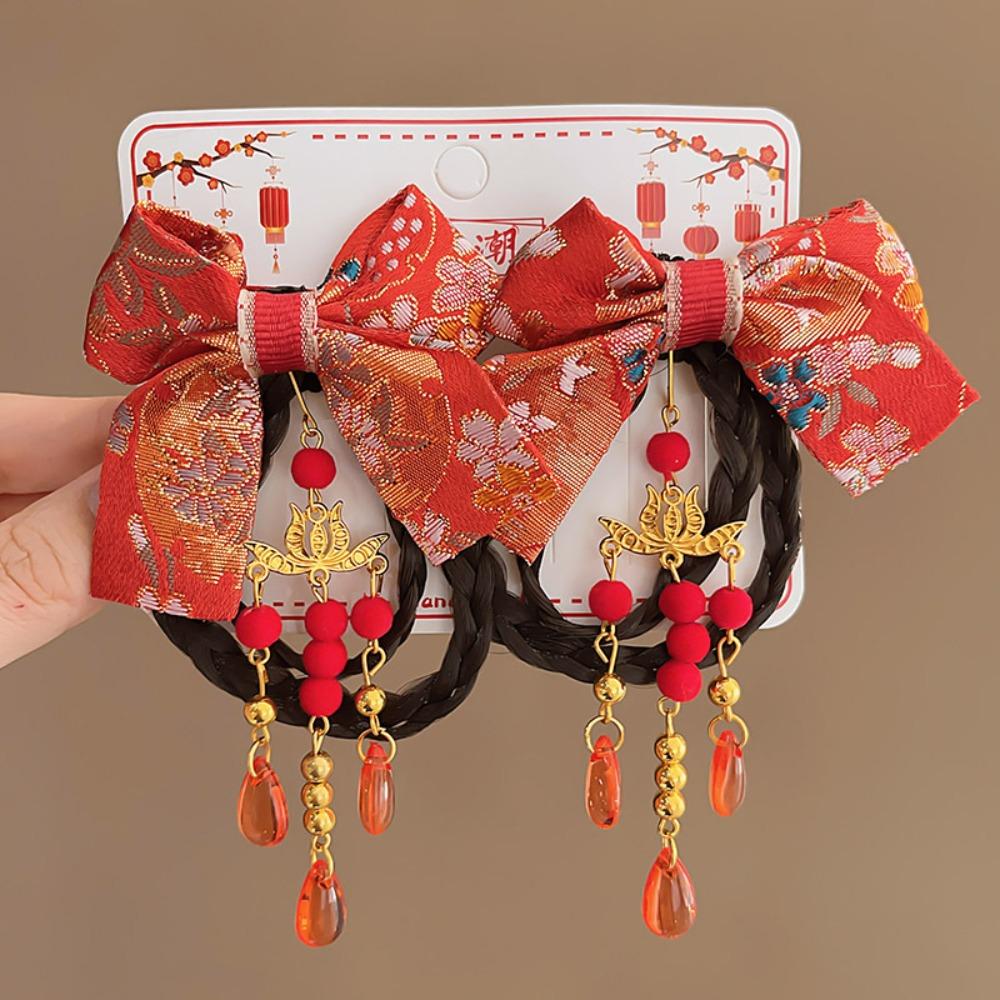 Flower Children Bow Wig Hairpin Tassels Hanfu Hair Sticks All-match Ancient Style Hairpin Baby