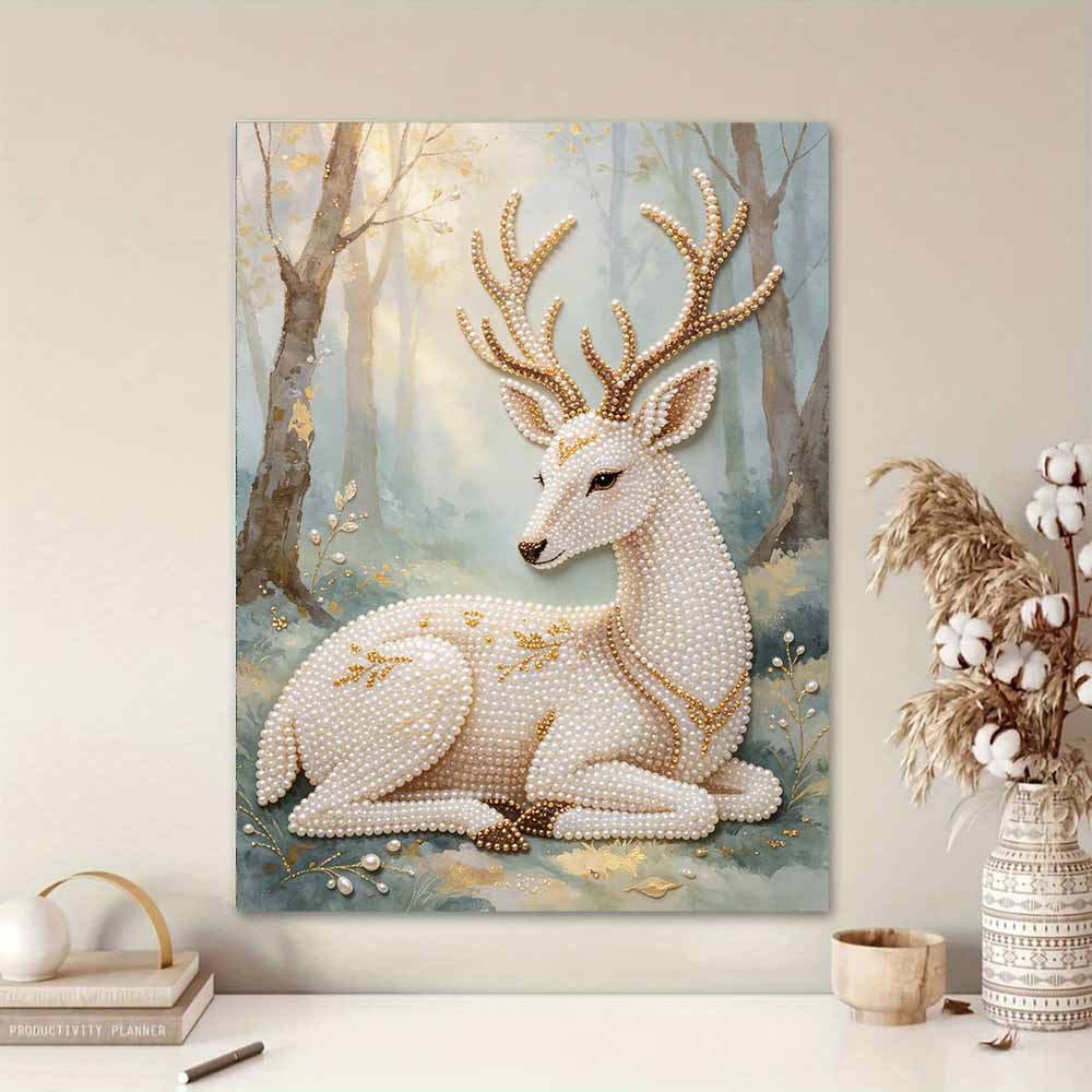 Pearl DIY Art Painting Majestic Deer Handcrafted Picture Indoor Wall Ornament Relaxing Leisure Hobby Exquisite Home Decor Gift
