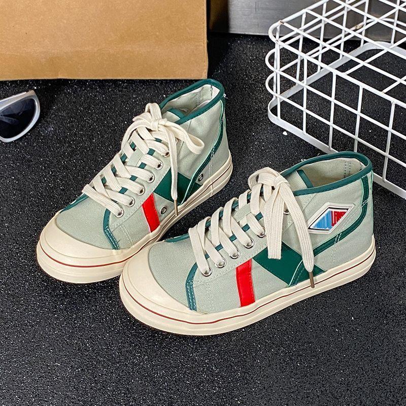 Retro Canvas Shoes 2025 Summer New Casual Student Soft-soled Shoes Versatile Breathable Women's Shoes Color Matching Sports Shoes