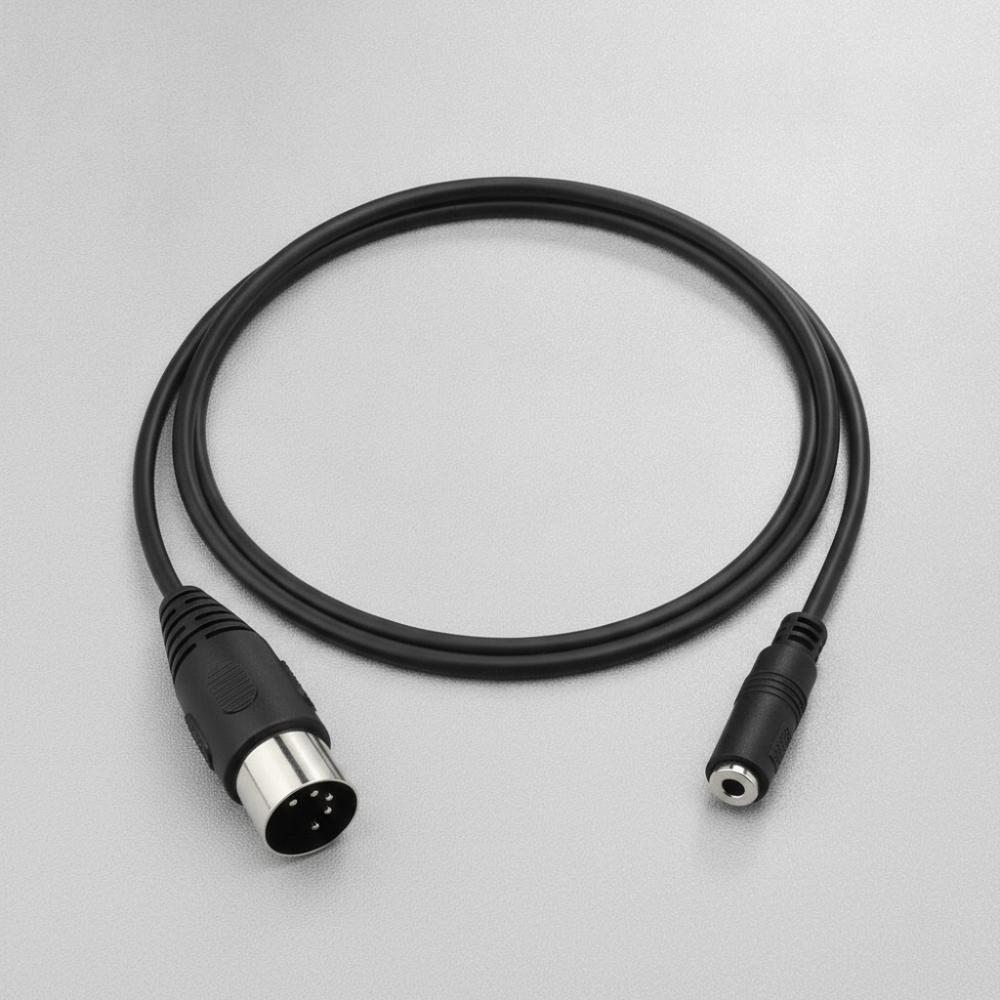3.5mm Female Din 5 Pin MIDI Cable DIN5P Male Conversion Cable Audio Adapter Cord High Quality Stereo Jack Audio Extension Cord