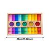 100 Pieces Rainbow Building Blocks Acrylic Gemstone Cubes Stacking Game Toy with Wooden Storage Box