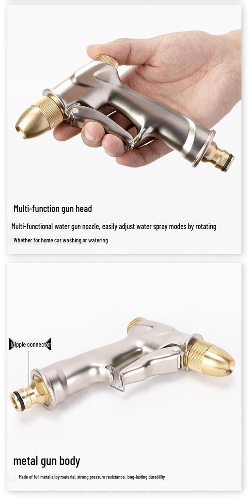 High-Pressure Brass Cleaning & Rinsing Nozzle for Car Wash & Gardening