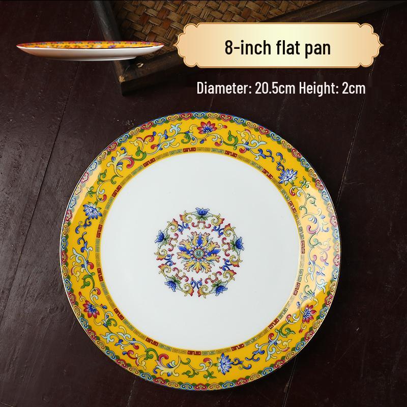 Ceramic Chinese Style Rice and Noodle Bowl Set with Enamel Color