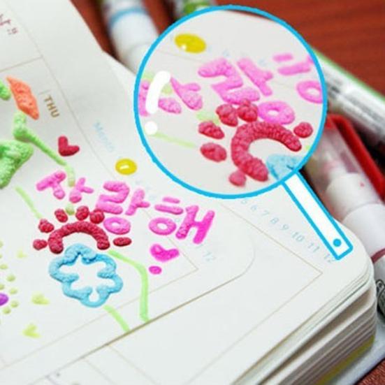 6 stk Farge DIY Bubble Popcorn Tegning Pen Art Creat Markers Skrivesaker