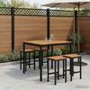 Garden Bar Table NAARDEN Natural and Black