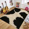 Faux Cowhide Pattern Area Rug Natural Texture Home Decor Living Room Bedroom Floor Carpet Retro Rustic Style Multiple Designs