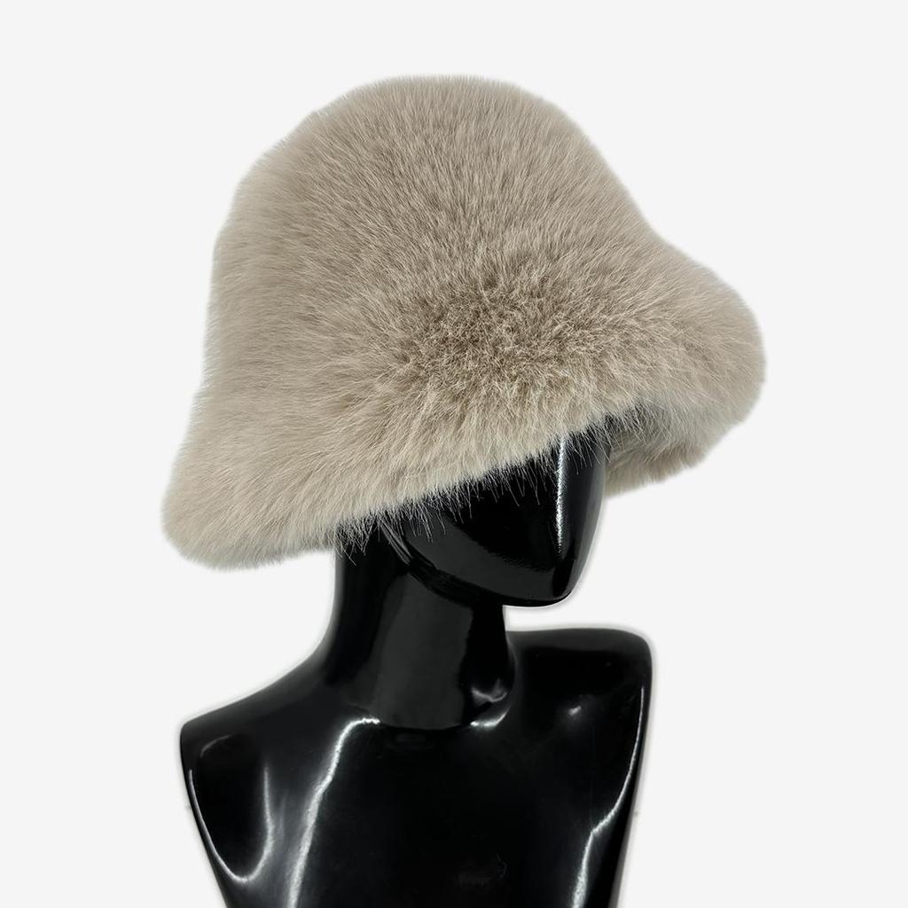 Winter women's fox fisherman hat, fashionable basin hat, warm large eave hat, WGLUVF fits all women's hat