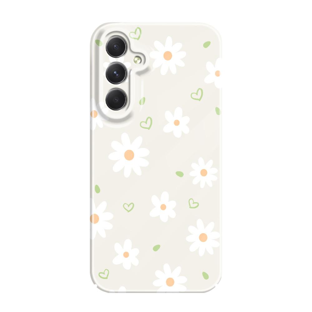 Tender Daisy Phone Case For Samsung Galaxy A54 A34 A24 A14 A04 A73 A53 A33 A23 A13 A72 A52 A32 4G 5G Film Hard Cover