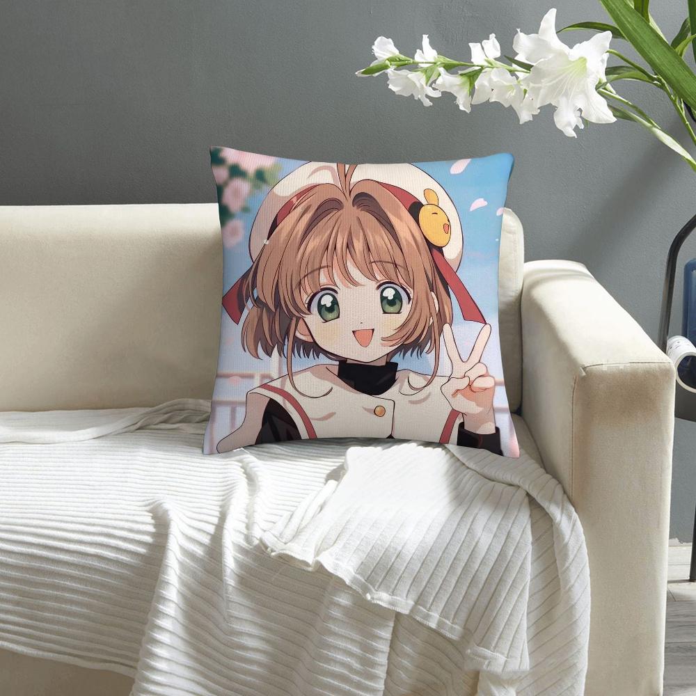 Anime C-Cardcaptor S-Sakura Pillow Case Sofa Decorative Home Double-sided Printing Short Plush Cushion Cover Throw Pillow Cover