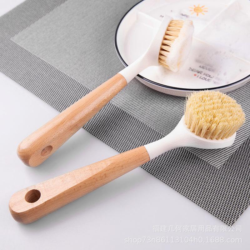 

Pot Brush Sisal Household Kitchen Brush Pot Dishwashing Artifact Washing Pot Non-stick Oil Brush Long Handle Cleaning Brush Descaling Oil Stains