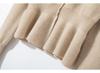 Korean Style Ruffle Hem Knit Cardigan - Women's Slim-Fit Waist-Cinching Outerwear for Autumn