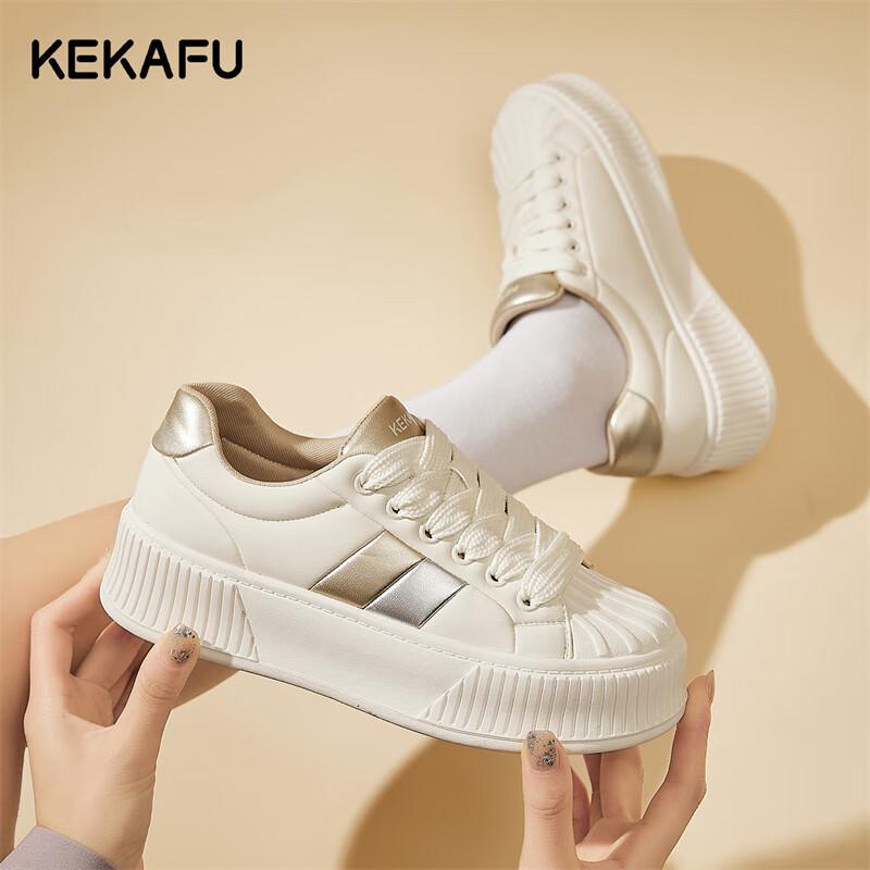 Kecafu Women s Shell-Toe Casual Platform Shoes 39