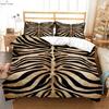Animal Texture Leopard 3D Printed Quilt Cover Bedding Set Polyester Machine Washable Quilt Cover Pillowcase Three-piece Set