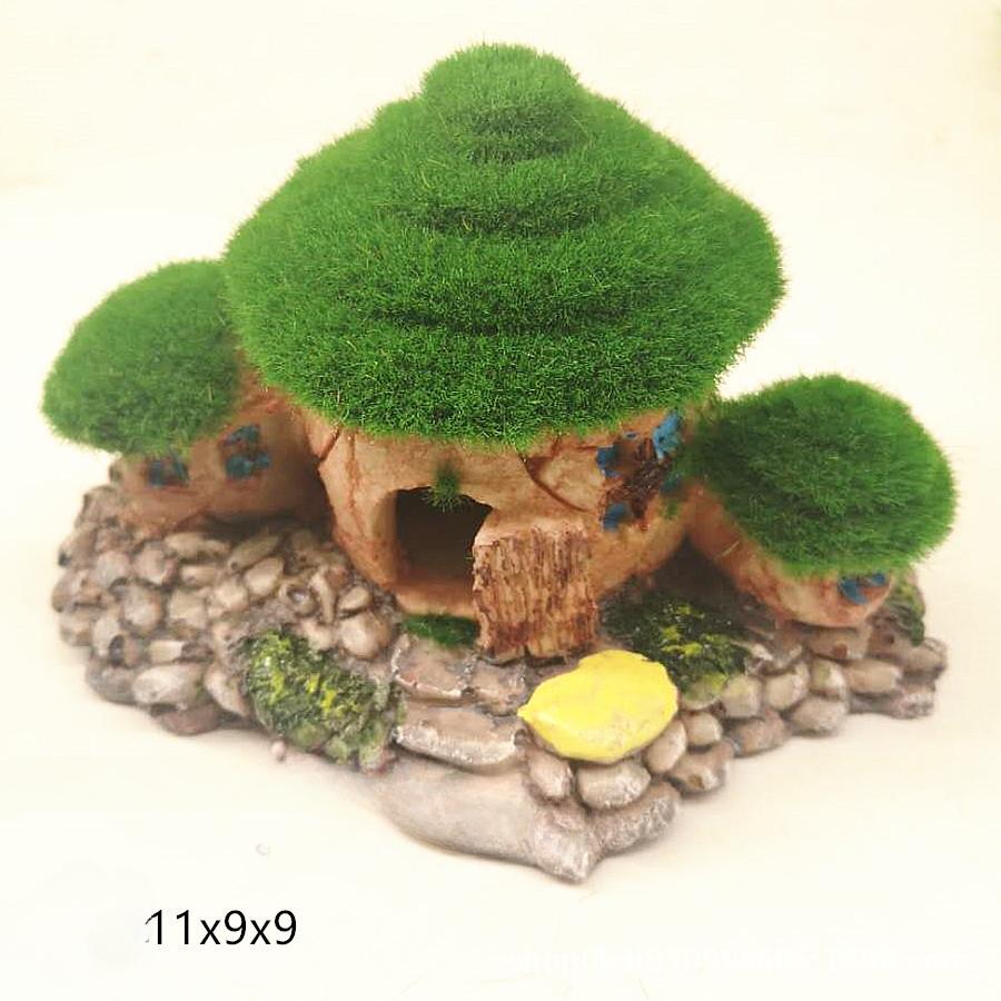 Résine Bois Coulé Mousse Aquarium Décoration de Paysage Ornements Flocage Trou d'Échappement Simulation Bois Mort Arbre Diamant