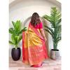 Pure Tissue Silk Saree with Zari Weaving and Meena Work with Running Blouse and Elegant Jaal On the Body.  Blouse : Contrast As Per Video