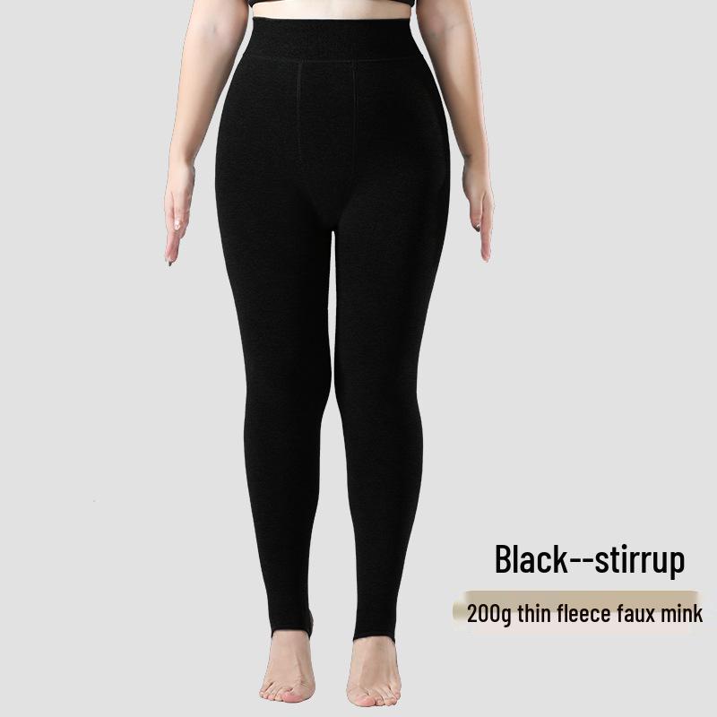 Women's Plus Size Warm Autumn/Winter Leggings: Velvet-Lined, Cotton, No Drooping, Fits Up To 200 Jin
