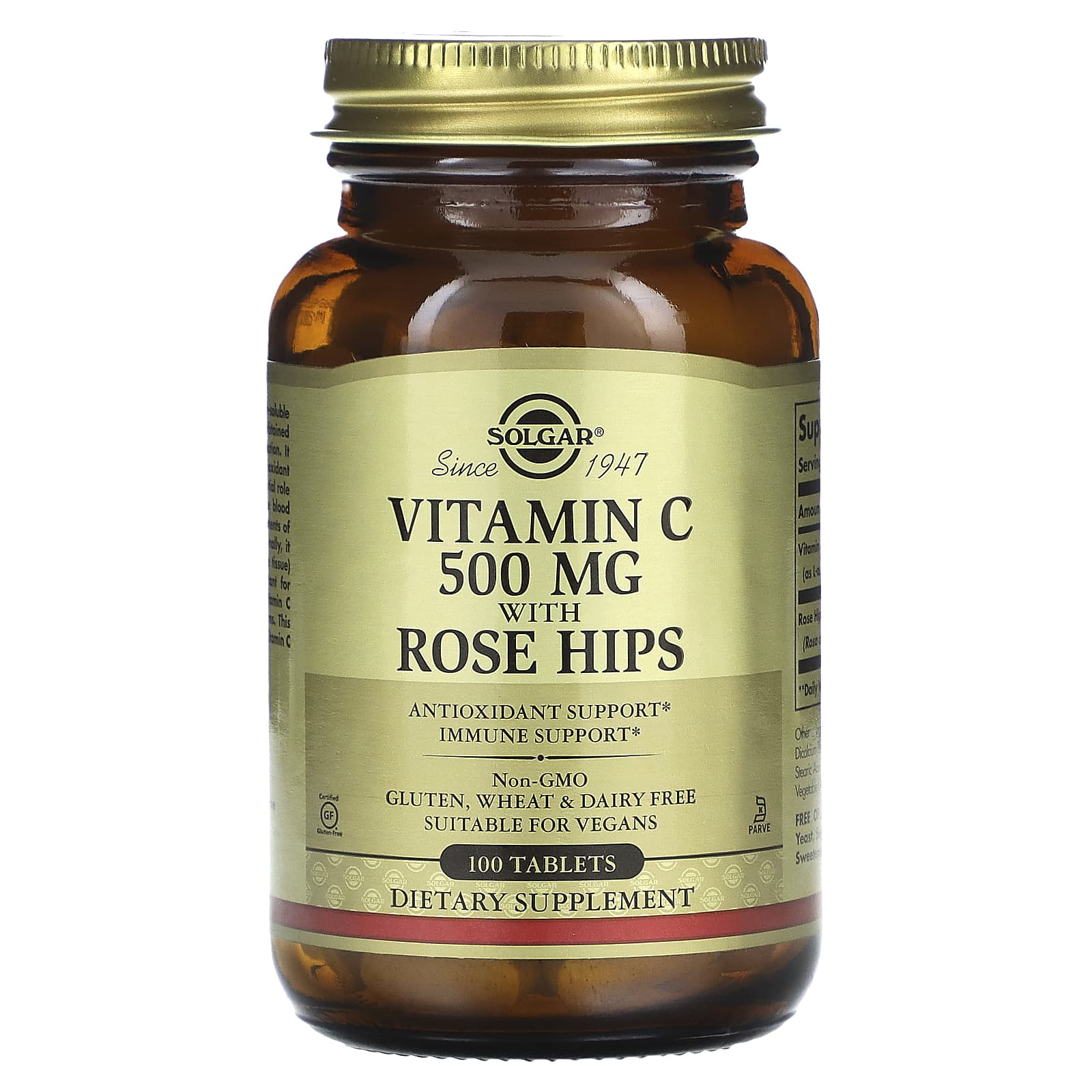 

Solgar, vitamin C, rosehip, 100 tablets