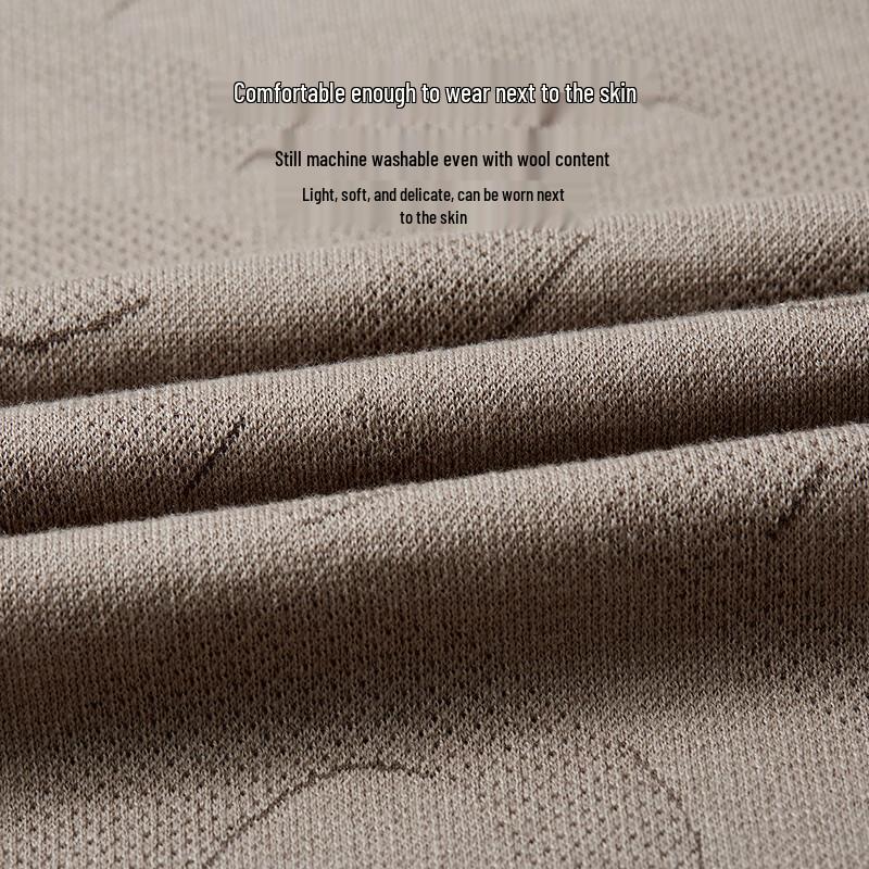 Hodo Men's Autumn Wool Blend Jacquard Knit Sweater