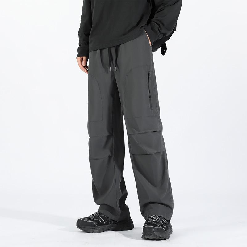 2024 Men's Trendy High Street Cargo Pants: Spring/Autumn, Handsome Loose Fit, Waterproof for Outdoor and Mountaineering