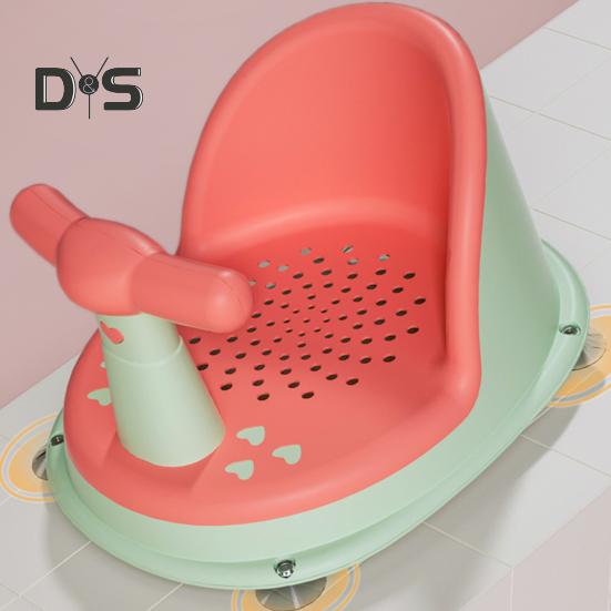 Scaun de baie pentru bebeluși, spătar ergonomic, cotiere, plasă de drenaj, scaun de duș pentru bebeluși antiderapant cu ventuze