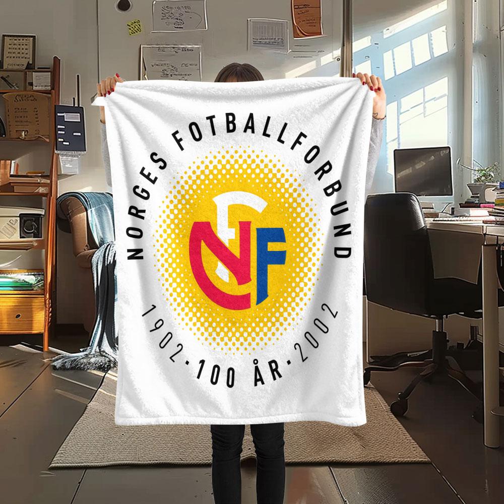 Norway Football Printed Flannel Blanket, Soft Throw for Bedroom Sofa, Washable,soccer Fan Merchandise, Great Gift.