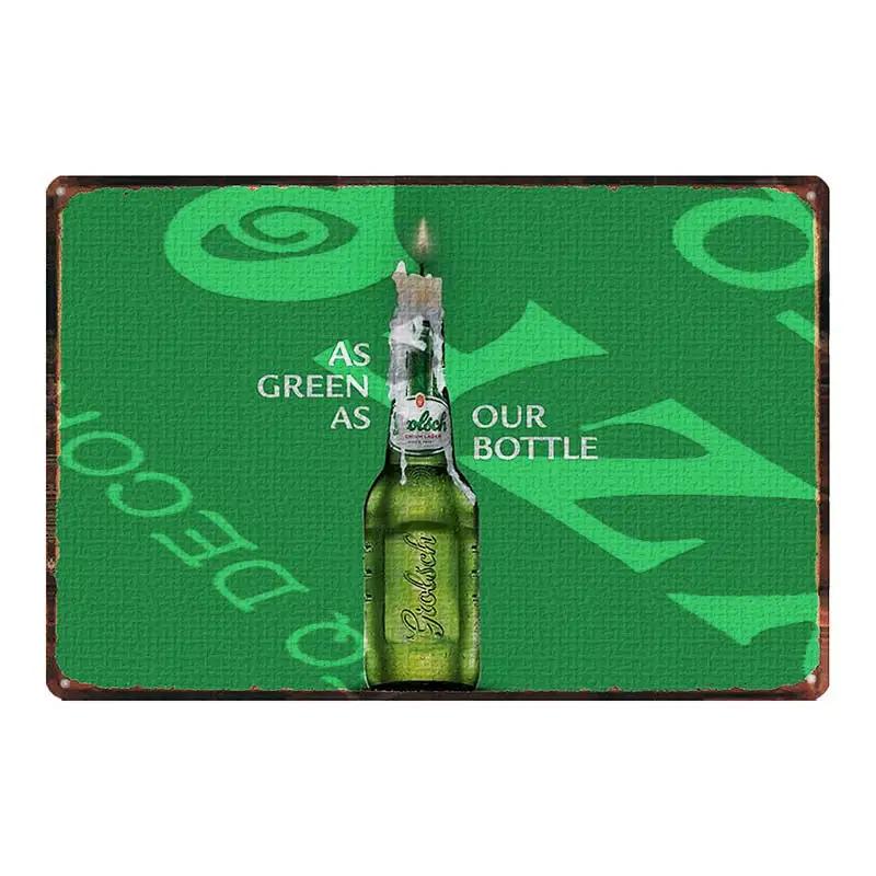 YZFQGrolsch Bière Lager Panneaux Décoratifs Hollandais Plaques Métalliques Pour Mur Bar Maison Art Décoration Restaurant 30X20CM DU-9120B