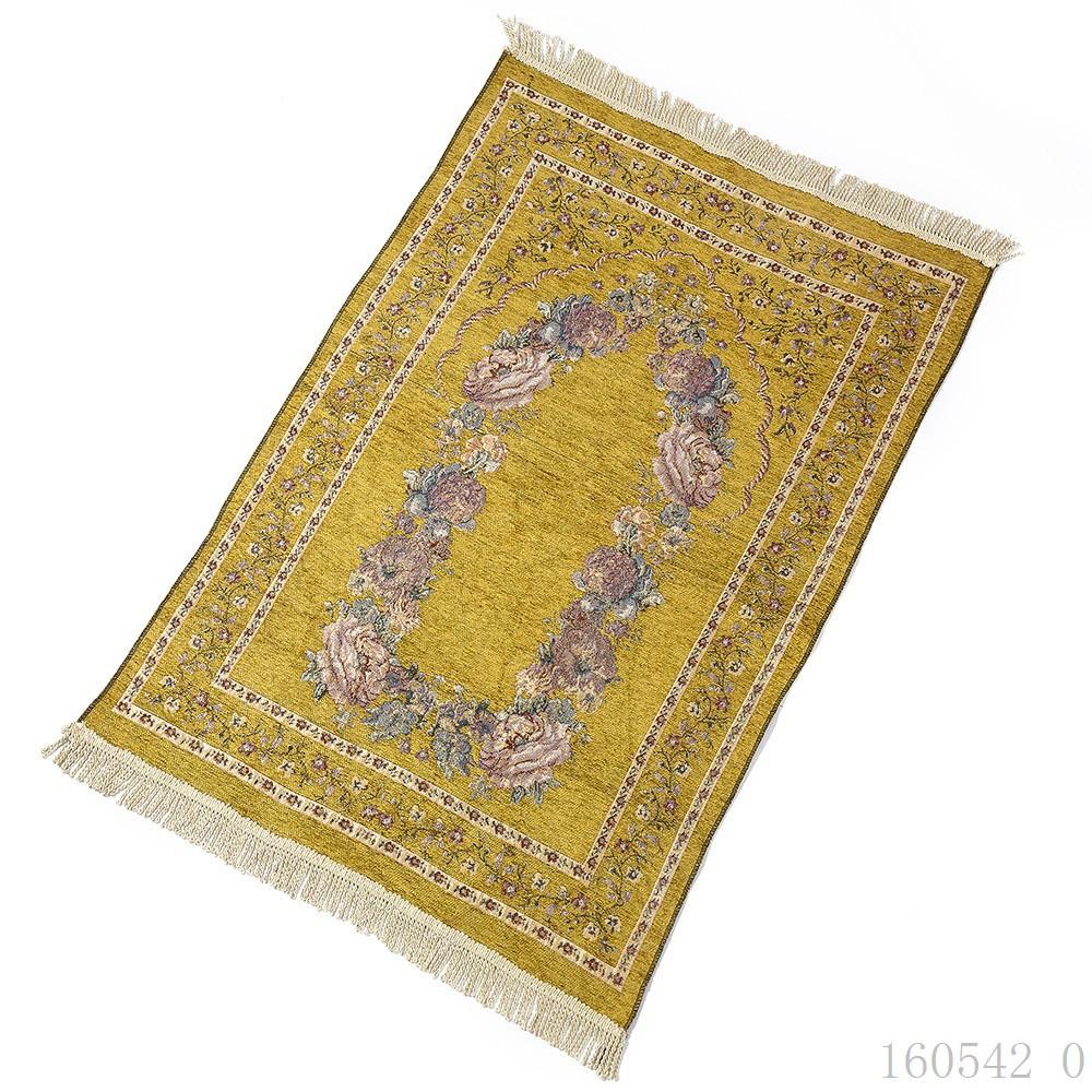 70 * 110 cm Muslimischer islamischer Gebetsteppich, kniende Polymatte mit Vintage-Muster und Quaste, Eid-Teppiche, Heim- und Wohnzimmerdekor