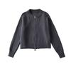 Womens Short Cropped Knit Cardigan With Zipper Round Neck Casual Streetwear Sweater