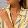 Waterproof Durable Non-Fading Trendy Spring Fresh Breeze Purple Bird 18K Gold Plated Stainless Steel Women's Necklace Chain Set