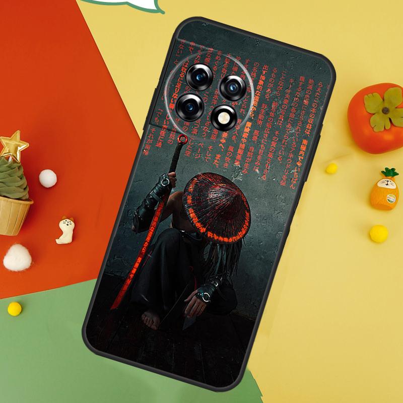Japan Samurai Katana Back Case For OnePlus 13 15 13R 13T 12 12R 11 10 10T 8T Nord 5 CE 4 2 3 Lite N20 N30 Cover
