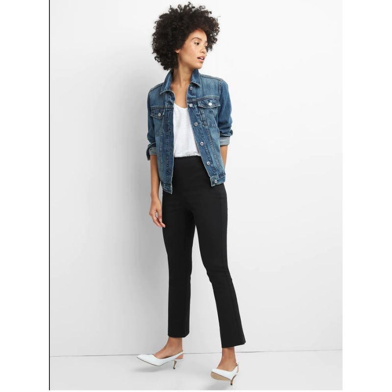 

Single Spring, Autumn and Summer Three Seasons Easy to Wear Thin Cropped Pants Office Elastic Slim Fit Slimming Female Large Straight-Leg Pants Black S