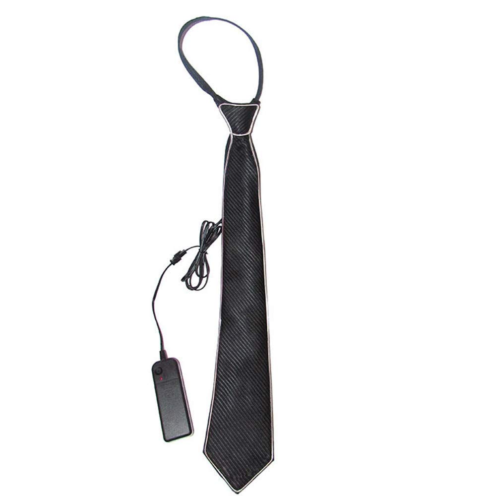 LED Light Up Tie, Glowing Tie, Light Up Tie, Luminous LED Tie, Adjustable Flashing LED Light Up Tie, Funny Light Up Tie for Men, Novelty Tie (White)