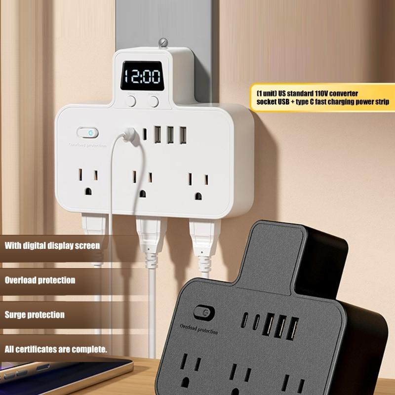 Multiple Outlet Extenders Two USB C Ports Advanced Charging System Power Guards Easy to Carry for International Journey