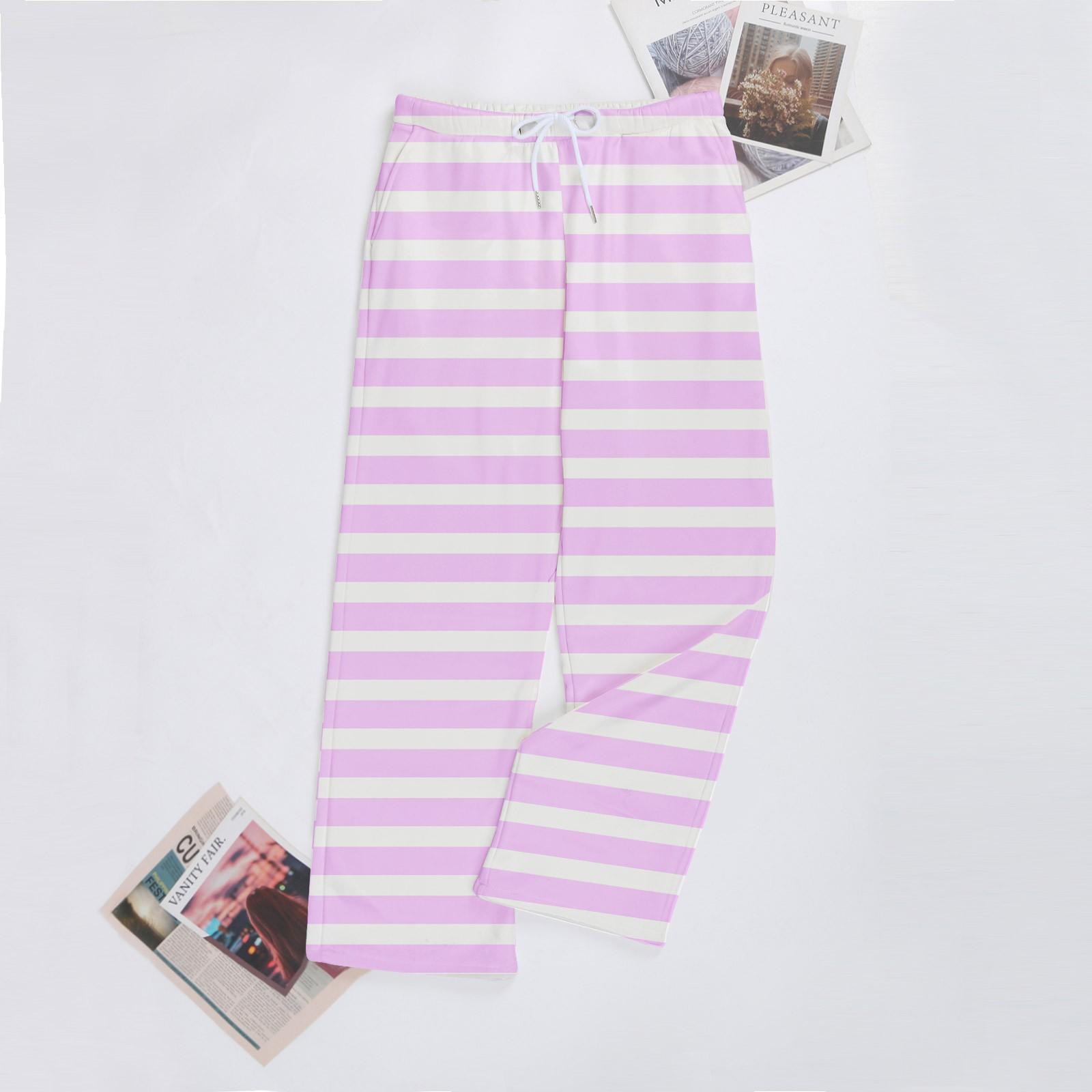 

Женские повседневные модные спортивные брюки с полосатым принтом повседневные брюки XL розовый