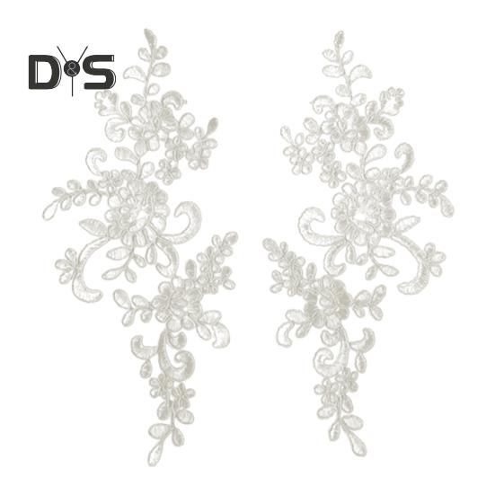 

2 шт. вышивка кружево аппликация шитье цветок ткань воротник нашивка мотив свадебное платье свадебное платье своими руками поделки для повседневной одежды ателье