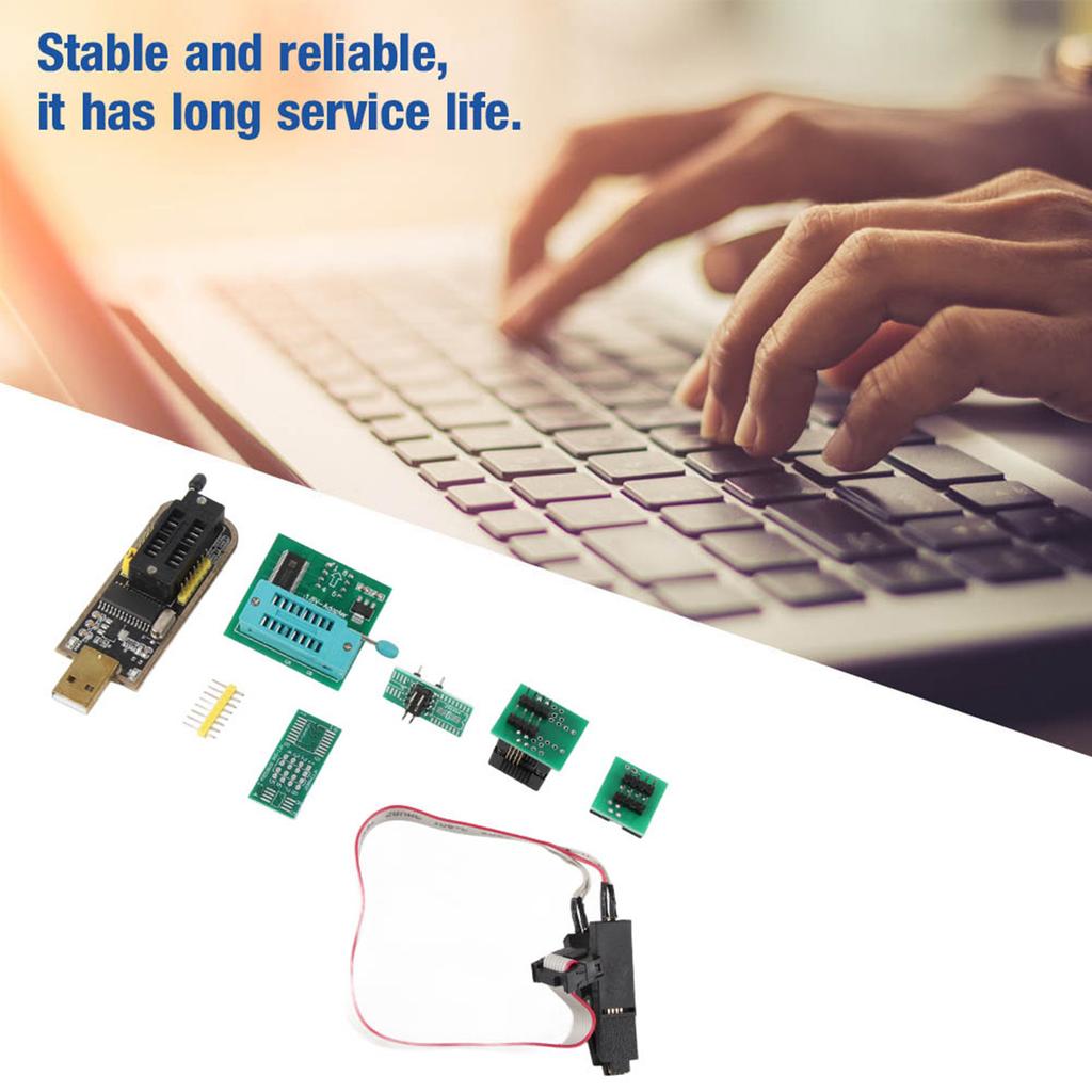 SOP8 Test Clip, USB Programmer, 24 and 25 Series Chip, Flash CH341A 24-25 Series Programmer, Practical Stable Card for LCD TV Memory, Noteboo