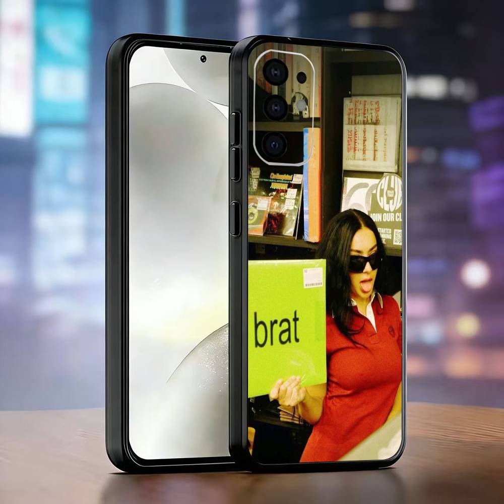 

C-Charli XCX Brat Cool Phone Case For Samsung S25,S24,S21,S22,S23,S30,Ultra,S20,Plus,Fe,Lite,Note,10,Black Cover Samsung S20lite5G