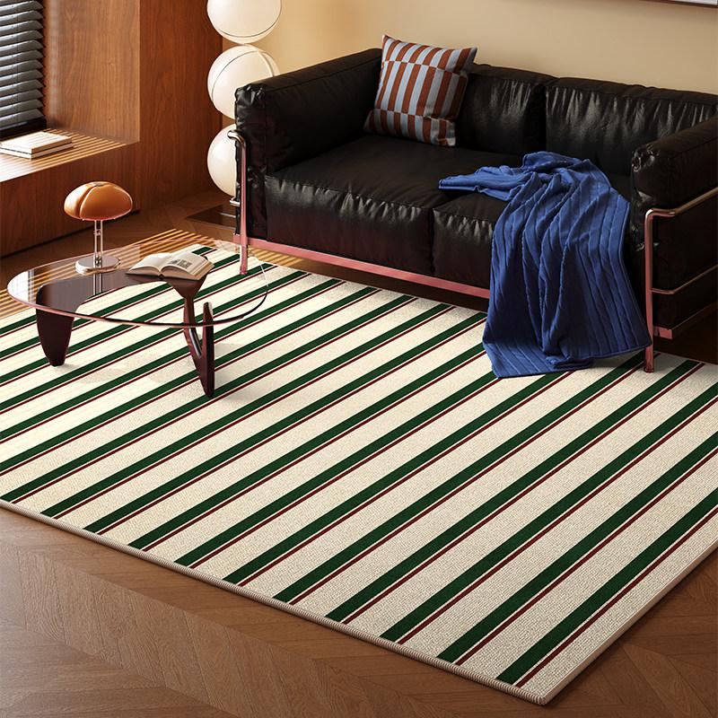 Retro Style Living Room Decoration Carpets Light Luxury Rugs for Bedroom Artistic Striped Bedside Rug Home Thicken Floor Mat