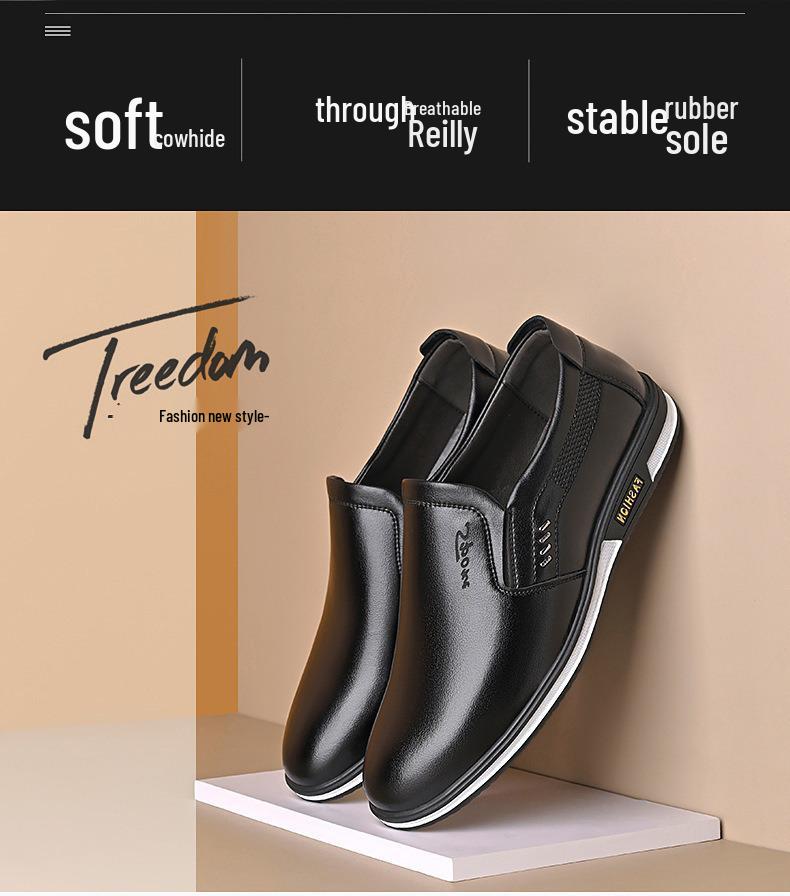 Men's 2026 Autumn Casual Breathable White Leather Slip-on Shoes