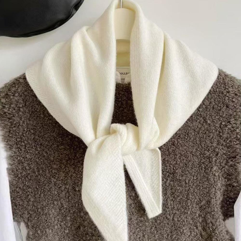 Versatile Striped Wool Knitted Triangle Scarf Women Fashion Wool Scarf Shawl Winter Warm Soft Knitted Hood Scarf Shawl Neck Wrap
