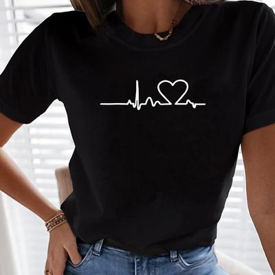 Classic Design & Versatile Women's Simple T-Shirt, Fit for Casual Dates & Errand